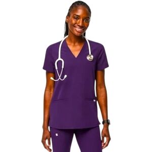 Figs Purple Casma Scrub Top